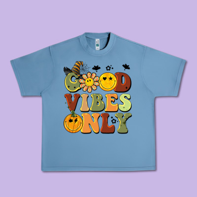 Halloween Good Vibes Only Urban Heavy Tee Designed By Barkaloodesign