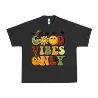 Pigment Black halloween good vibes only Urban Heavy Tee - BarkalooDesign