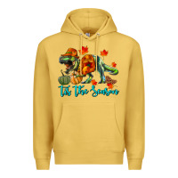 Antique Gold T- Rex Tis The Season Premium Hoodie - RanaPortraitStore