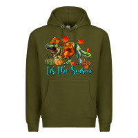 Army Green T- Rex Tis The Season Premium Hoodie - RanaPortraitStore