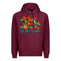 Burgundy T- Rex Tis The Season Premium Hoodie - RanaPortraitStore