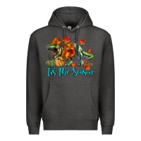 Charcoal Heather T- Rex Tis The Season Premium Hoodie - RanaPortraitStore