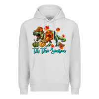 Dove Grey T- Rex Tis The Season Premium Hoodie - RanaPortraitStore