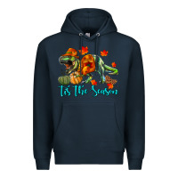 Navy T- Rex Tis The Season Premium Hoodie - RanaPortraitStore
