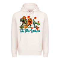 Pale Pink T- Rex Tis The Season Premium Hoodie - RanaPortraitStore