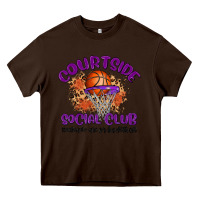 Chocolate Brown courtside social club Heavy Core Tee - MaliasSmallBusiness
