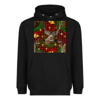 Black christmas deer and bell seamless pattern Heavyweight Hoodie - BundleAndBundleShop