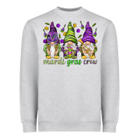 Heather Grey Mardi Gras crew with gnomies Heavyweight Sweatshirt - HowdyJamesFarm