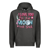 Charcoal Heather I love you to the moon and back Valentine's Day Premium Hoodie - FaDigitalArtStudio