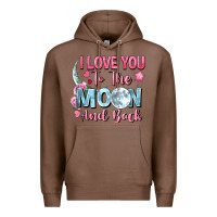 Chestnut I love you to the moon and back Valentine's Day Premium Hoodie - FaDigitalArtStudio
