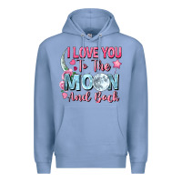 Colony Blue I love you to the moon and back Valentine's Day Premium Hoodie - FaDigitalArtStudio