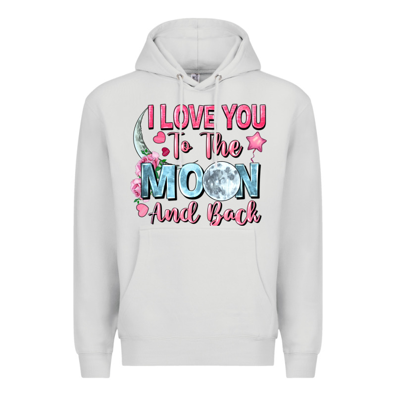 I Love You To The Moon And Back Valentine's Day Premium Hoodie by FaDigitalArtStudio | Teevron