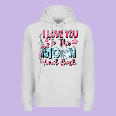 I Love You To The Moon And Back Valentine's Day Premium Hoodie Designed By Fadigitalartstudio