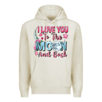 Oatmeal Heather I love you to the moon and back Valentine's Day Premium Hoodie - FaDigitalArtStudio