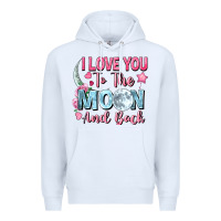 White I love you to the moon and back Valentine's Day Premium Hoodie - FaDigitalArtStudio