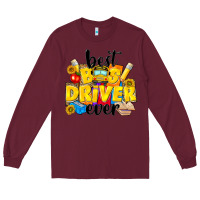 Burgundy best bus driver ever Long Sleeve Tee - NancyCooperArtShop