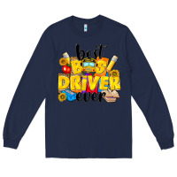Navy best bus driver ever Long Sleeve Tee - NancyCooperArtShop