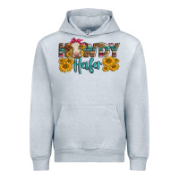 Heather Grey Western Howdy Heifer With Charolais Cow Urban Hoodie - LillyAllenDesigns