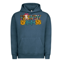 Pigment Midnight Navy Western Howdy Heifer With Charolais Cow Urban Hoodie - LillyAllenDesigns