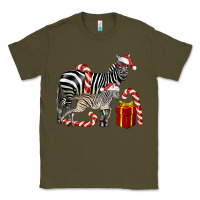 Army Green Christmas Zebra Baby And Mama Classic Tee - LillyAllenDesigns