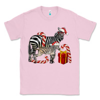 Bubblegum Pink Christmas Zebra Baby And Mama Classic Tee - LillyAllenDesigns
