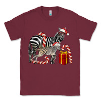 Burgundy Christmas Zebra Baby And Mama Classic Tee - LillyAllenDesigns