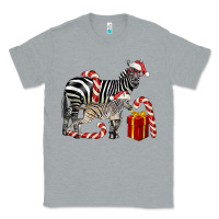 Heather Grey Christmas Zebra Baby And Mama Classic Tee - LillyAllenDesigns