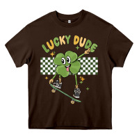 Chocolate Brown lucky dude Heavy Core Tee - MaliasSmallBusiness