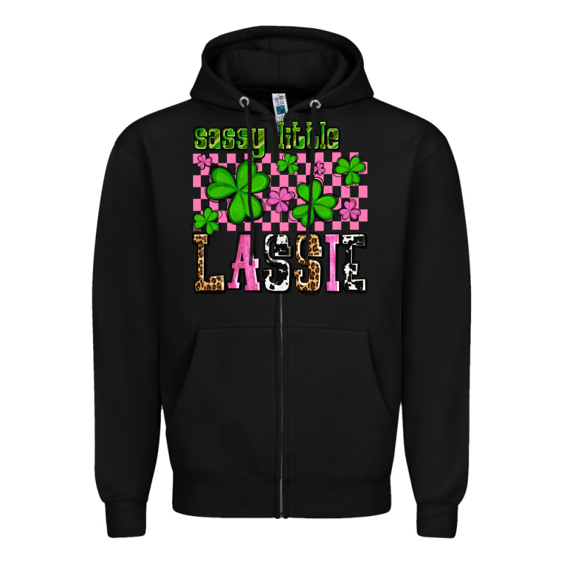 St. Patrick's Day Sassy Little Lassie Zipper Hoodie by OliviaCreatesArt | Teevron
