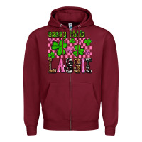 Burgundy St. Patrick's Day Sassy little lassie Zipper Hoodie - OliviaCreatesArt