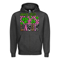Charcoal Heather St. Patrick's Day Sassy little lassie Zipper Hoodie - OliviaCreatesArt