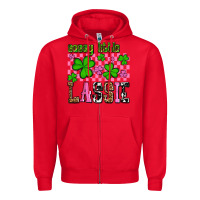 Red St. Patrick's Day Sassy little lassie Zipper Hoodie - OliviaCreatesArt