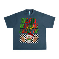 Midnight Navy dead inside but jolly af Urban Heavy Tee - BarkalooDesign
