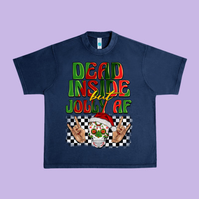 Dead Inside But Jolly Af Urban Heavy Tee Designed By Barkaloodesign
