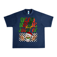 Navy dead inside but jolly af Urban Heavy Tee - BarkalooDesign