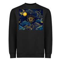 Black evil eye moon Heavyweight Sweatshirt - TumblerDesignByShophia