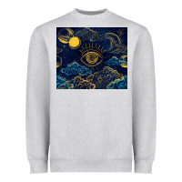 Heather Grey evil eye moon Heavyweight Sweatshirt - TumblerDesignByShophia