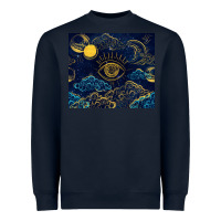 Navy evil eye moon Heavyweight Sweatshirt - TumblerDesignByShophia