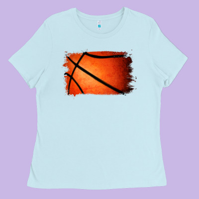 Basketball Brushstroke Ladies Tee Designed By Jasminsmagicworld