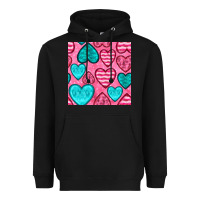 Black valentines day hearts seamless pattern Heavyweight Hoodie - BundleAndBundleShop