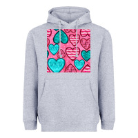 Heather Grey valentines day hearts seamless pattern Heavyweight Hoodie - BundleAndBundleShop