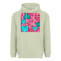 Matcha valentines day hearts seamless pattern Heavyweight Hoodie - BundleAndBundleShop