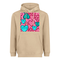 Mushroom valentines day hearts seamless pattern Heavyweight Hoodie - BundleAndBundleShop