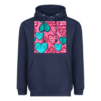 Navy valentines day hearts seamless pattern Heavyweight Hoodie - BundleAndBundleShop
