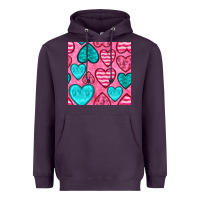 Plum valentines day hearts seamless pattern Heavyweight Hoodie - BundleAndBundleShop