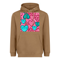 Toasted Coconut valentines day hearts seamless pattern Heavyweight Hoodie - BundleAndBundleShop