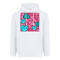White valentines day hearts seamless pattern Heavyweight Hoodie - BundleAndBundleShop