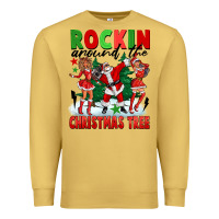Antique Gold Rockin Around The Christmas Tree Premium Sweatshirt - FaDigitalArtStudio