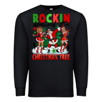Black Rockin Around The Christmas Tree Premium Sweatshirt - FaDigitalArtStudio