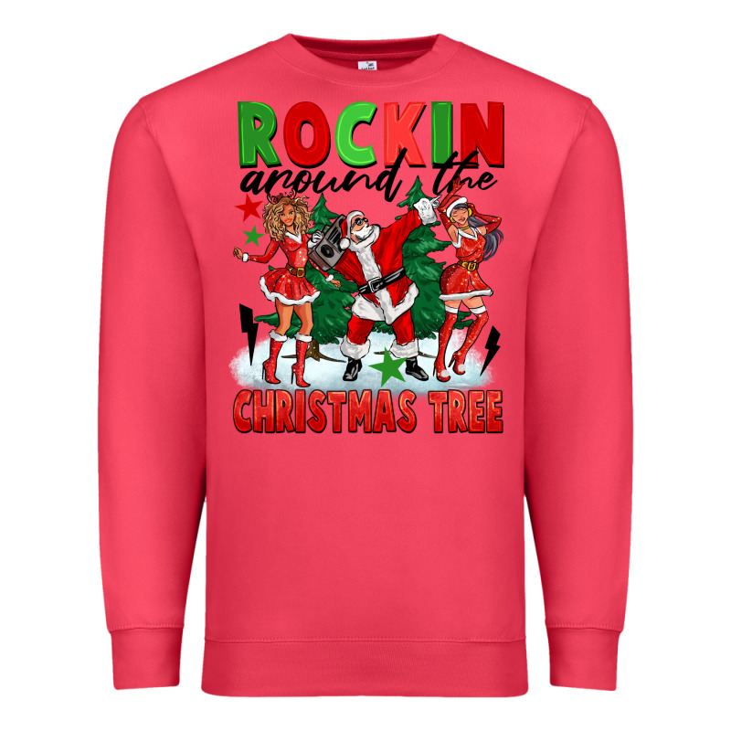 Rockin Around The Christmas Tree Premium Sweatshirt by FaDigitalArtStudio | Teevron